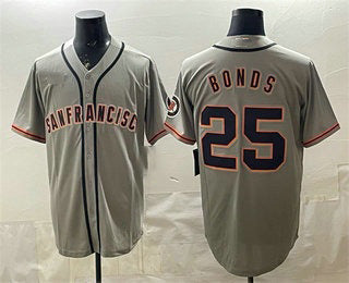 San Francisco Giants #25 Barry Bonds Gray Cool Base Stitched Baseball Jersey