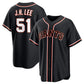 San Francisco Giants #51 Jung Hoo Lee Black Out Stitched Baseball Jersey
