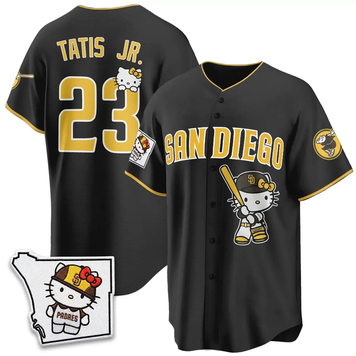 San Diego Padres #23 Fernando Tatis Jr. Black Puhics Meow KT Vapor Limited All V2 Stitched Jersey