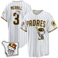 San Diego Padres #3 Jackson Merrill Pinstripe White Puhics Meow KT Vapor Limited All V2 Stitched Jersey