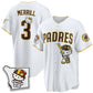 San Diego Padres #3 Jackson Merrill White Puhics Meow KT Vapor Limited All V2 Stitched Jersey