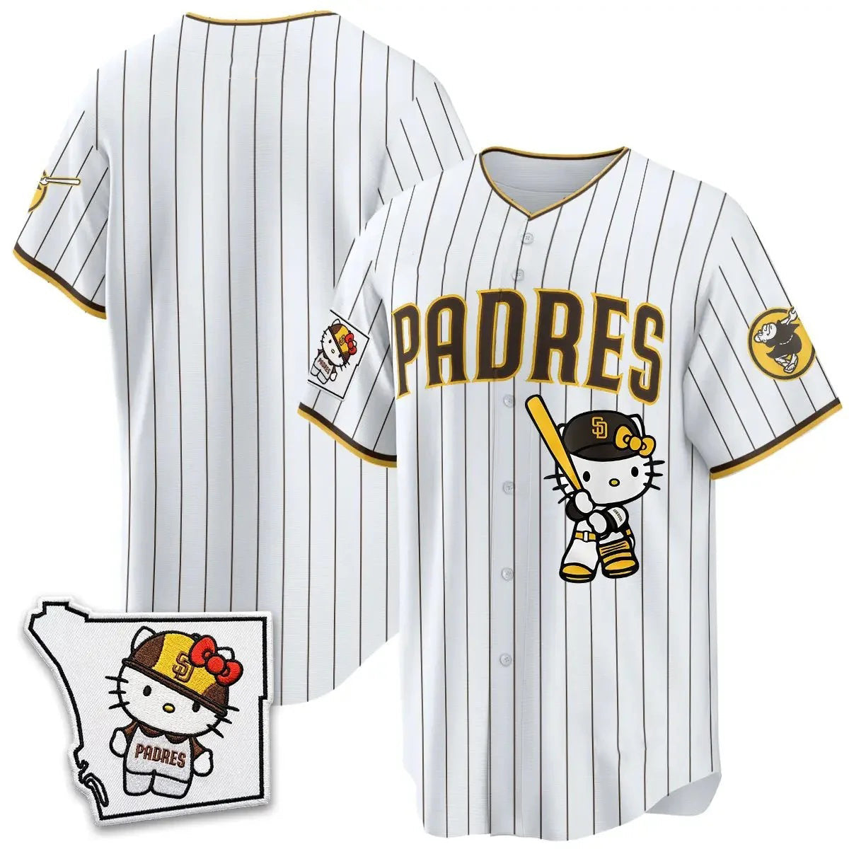 San Diego Padres Pinstripe White Puhics Meow KT Vapor Limited All V2 Stitched Jersey