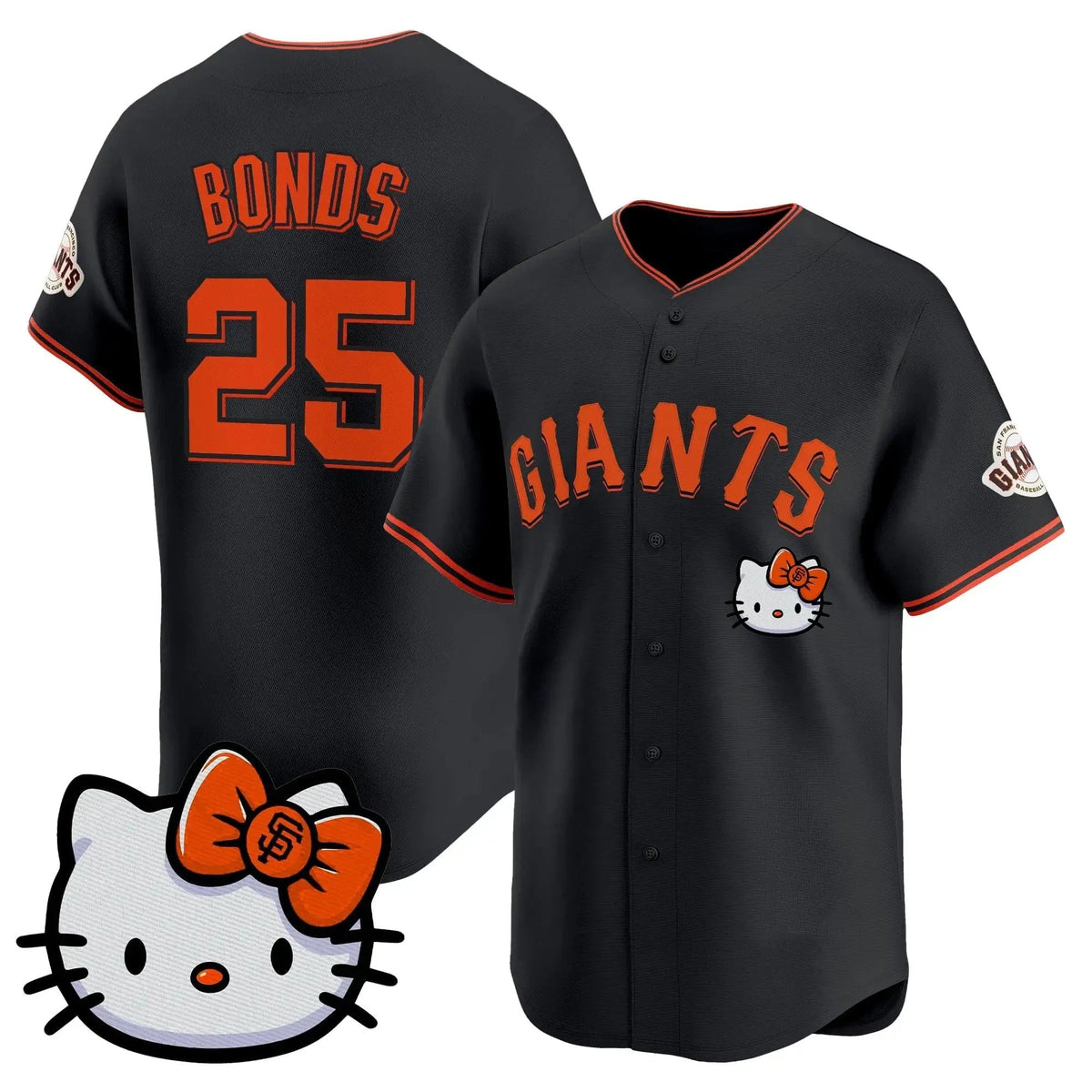 San Francisco Giant #25 Barry Bonds Black Puhics Meow KT Vapor Premier Limited All Stitched Jersey