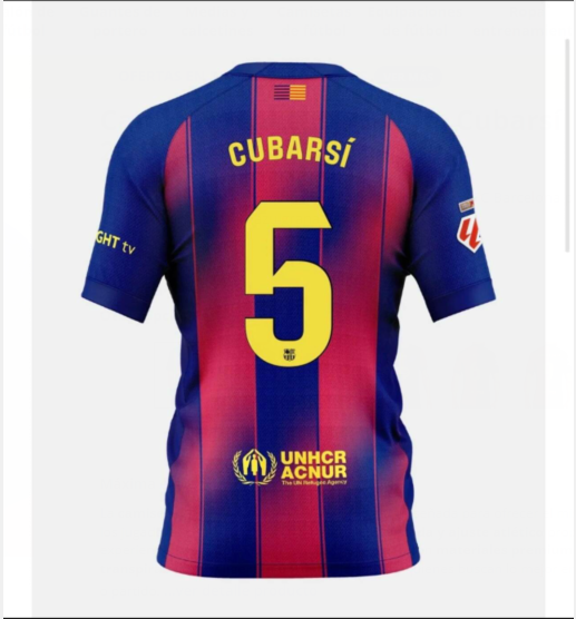 Barcelona #5 Cubarsí 2025/26 Home Replica Player Jersey - Blue Stitched Soccer Jersey