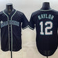 Seattle Mariners #12 Josh Naylor 2026 Fashion Replica Black Out Stitched Baseball Jersey