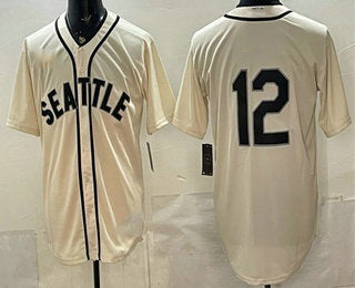 Seattle Mariners #12 Josh Naylor Cream Alternate Stitched Baseball Jersey