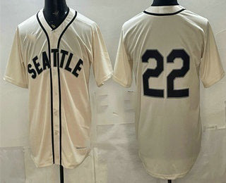 Seattle Mariners #22 Bryan Woo Cream Alternate Stitched Baseball Jersey