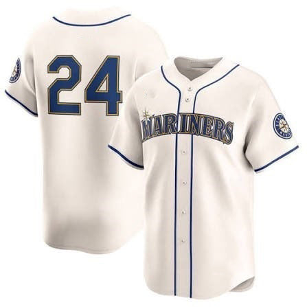 Seattle Mariners #24 Ken Griffey Jr. Cream Cool Baseball Jersey