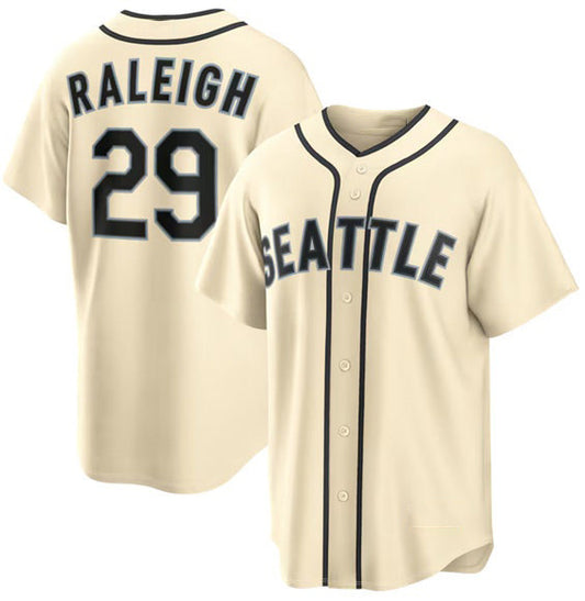 Seattle Mariners #29 Cal Raleigh Cream Alternate Stitched Baseball Jersey
