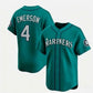 Seattle Mariners #4 Colt Emerson Aqua Limited Stitched Baseball Jersey