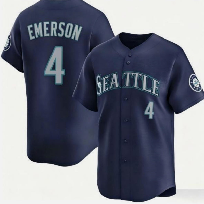 Seattle Mariners #4 Colt Emerson Navy Cool Base Stitched Baseball Jersey
