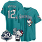 Seattle Mariners #12 Josh Naylor Meow KT Night Aqua Puhics Limited Jersey - All Stitched V2