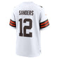C.Browns #12 Shedeur Sanders White 2025 Draft Game Stitched American Football Jerseys