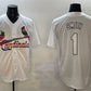 St. Louis Cardinals #1 Ozzie Smith White Cool Base Stitched Baseball Jersey