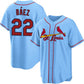 St. Louis Cardinals #22 Joshua B¨¢ez Blue Cool Base Stitched Baseball Jersey