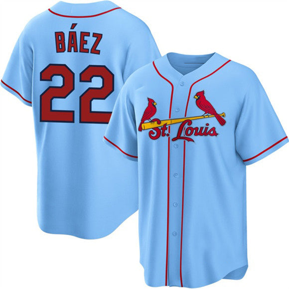St. Louis Cardinals #22 Joshua B¨¢ez Blue Cool Base Stitched Baseball Jersey