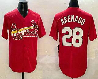 St Louis Cardinals #28 Nolan Arenado Red Stitched Cool Base Baseball Jerseys
