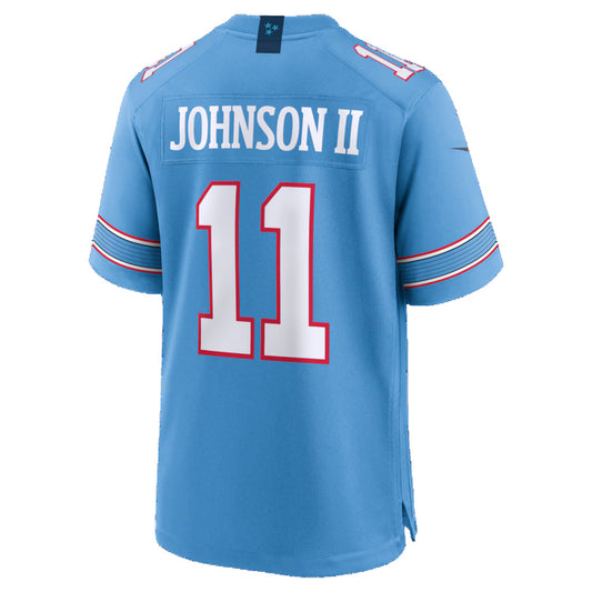 T.Titans #11 Jermaine Johnson II Light Blue Team Game Stitched American Football Jersey