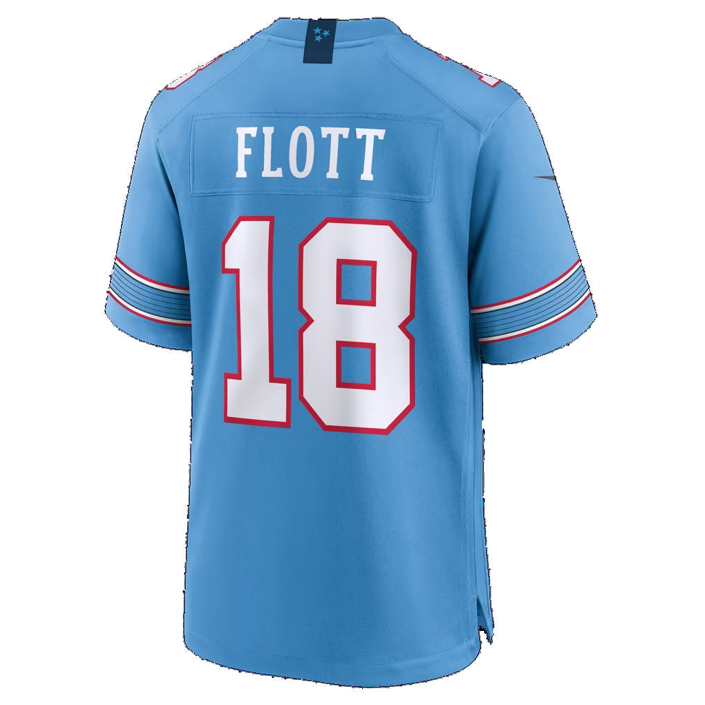 T.Titans #18 Cordale Flott Light Blue Team Game Football Jersey