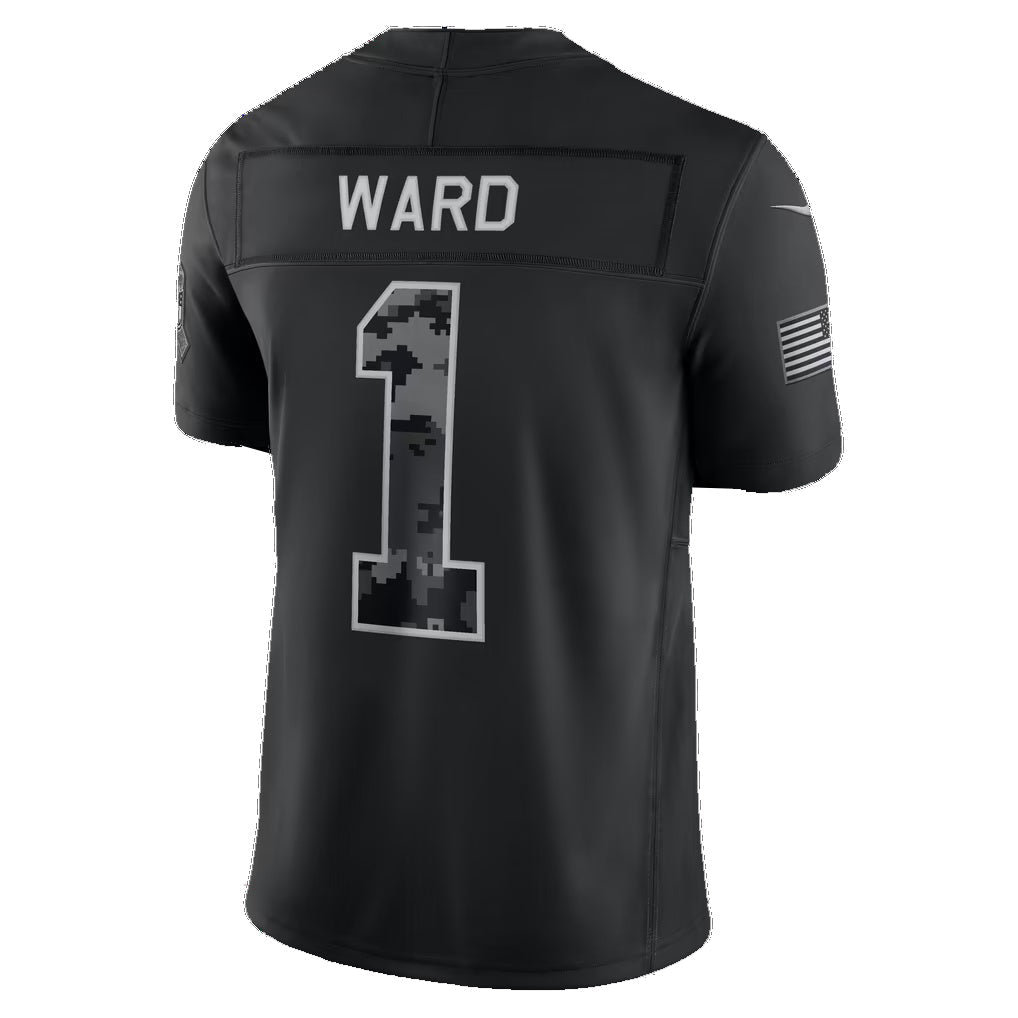 T.Titans #1 Cameron Ward Black 2026 Salute to Service Stitched Limited Football Jersey