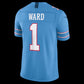 T.Titans #1 Cameron Ward Light Blue Vapor F.U.S.E. Sewn Down Limited Stitched American Football Jersey