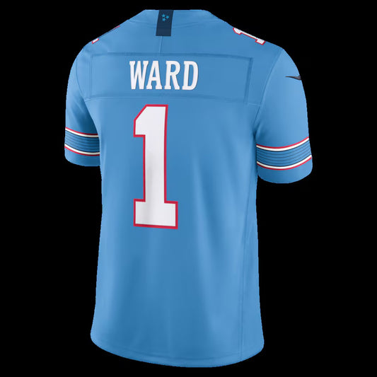 T.Titans #1 Cameron Ward Light Blue Vapor F.U.S.E. Sewn Down Limited Stitched American Football Jersey