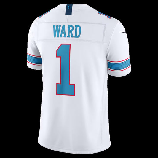 T.Titans #1 Cameron Ward White Vapor F.U.S.E. Sewn Down Limited Stitched American Football Jersey