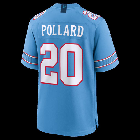 T.Titans #20 Tony Pollard Light Blue Game Stitched American Football Jersey