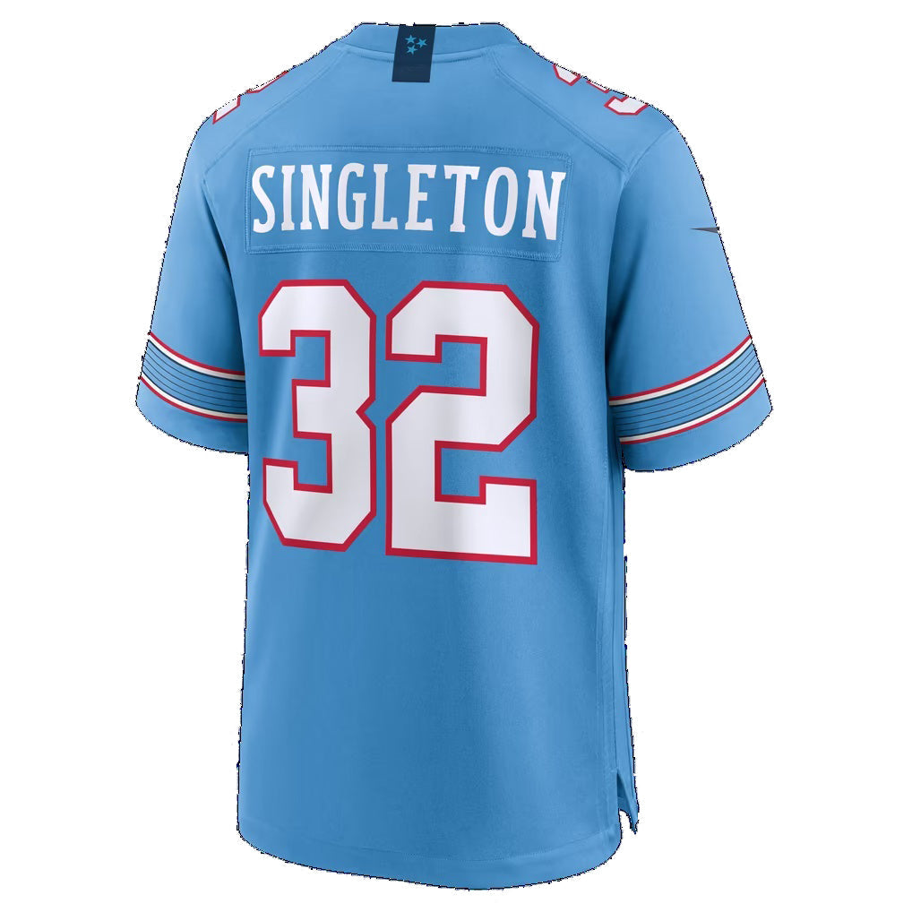 T.Titans #32 Nicholas Singleton Light Blue Team Game Football Jersey