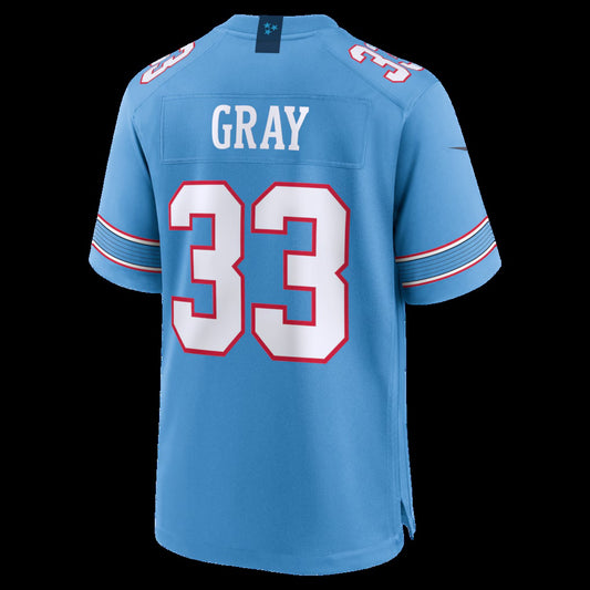 T.Titans #33 Cedric Gray Light Blue Game Stitched American Football Jersey