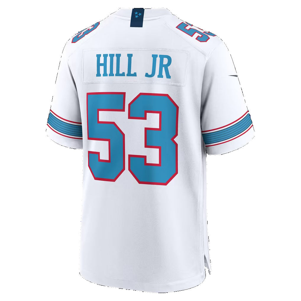 T.Titans #53 Anthony Hill Jr. White Puhics Game Jersey