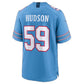 T.Titans #59 James Hudson Light Blue Team Game Football Jersey