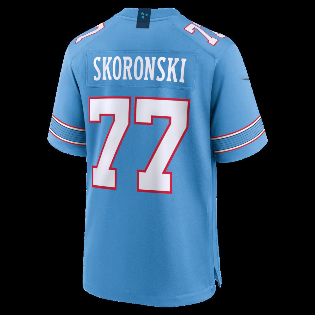 T.Titans #77 Peter Skoronski Light Blue Game Stitched American Football Jersey