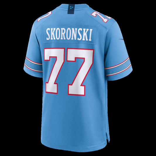 T.Titans #77 Peter Skoronski Light Blue Game Stitched American Football Jersey