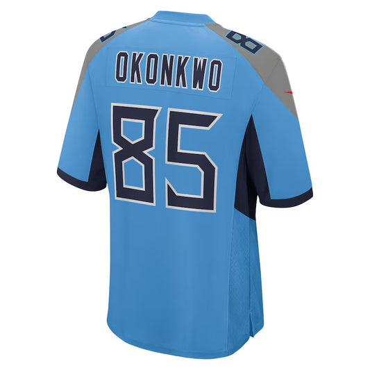 T.Titans #85 Chigoziem Okonkwo Light Blue Team Game Stitched American Football Jersey