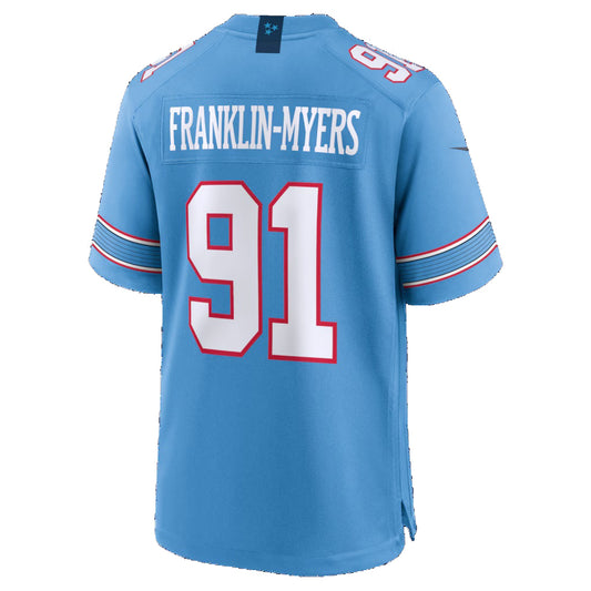 T.Titans #91 John Franklin-Myers Light Blue Team Game Stitched American Football Jersey