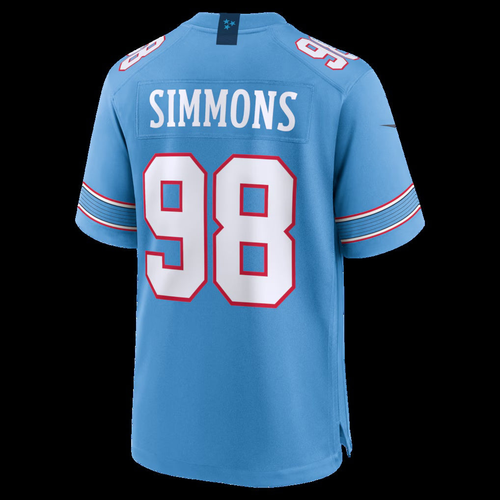 T.Titans #98 Jeffery Simmons Light Blue Game Stitched American Football Jersey