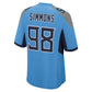 T.Titans #98 Jeffery Simmons Light Blue Team Game Stitched American Football Jersey