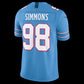 T.Titans #98 Jeffery Simmons Light Blue Vapor F.U.S.E. Sewn Down Limited Stitched American Football Jersey