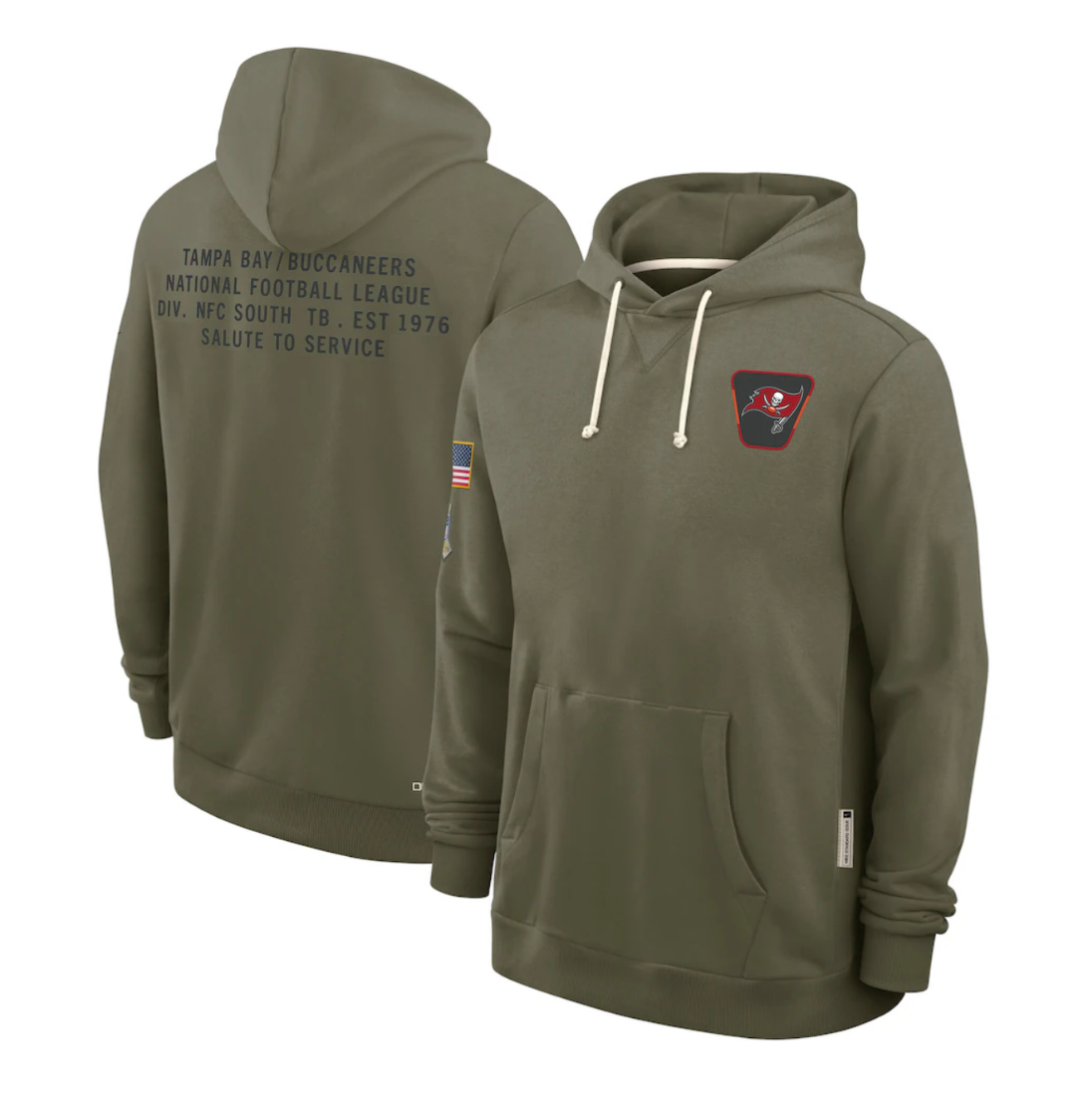 TB.Buccaneers Olive 2025 Salute to Service Sideline Standard Issue Dri-FIT Hoodie Stitched American Football Jerseys