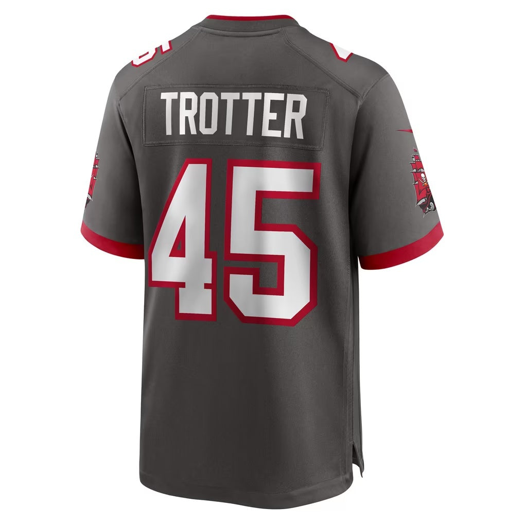 TB.Buccaneers #45 Josiah Trotter Pewter Alternate Game Football Jersey