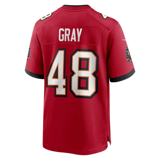 TB.Buccaneers #48 JT Gray Red Team Game American Football Jerseys