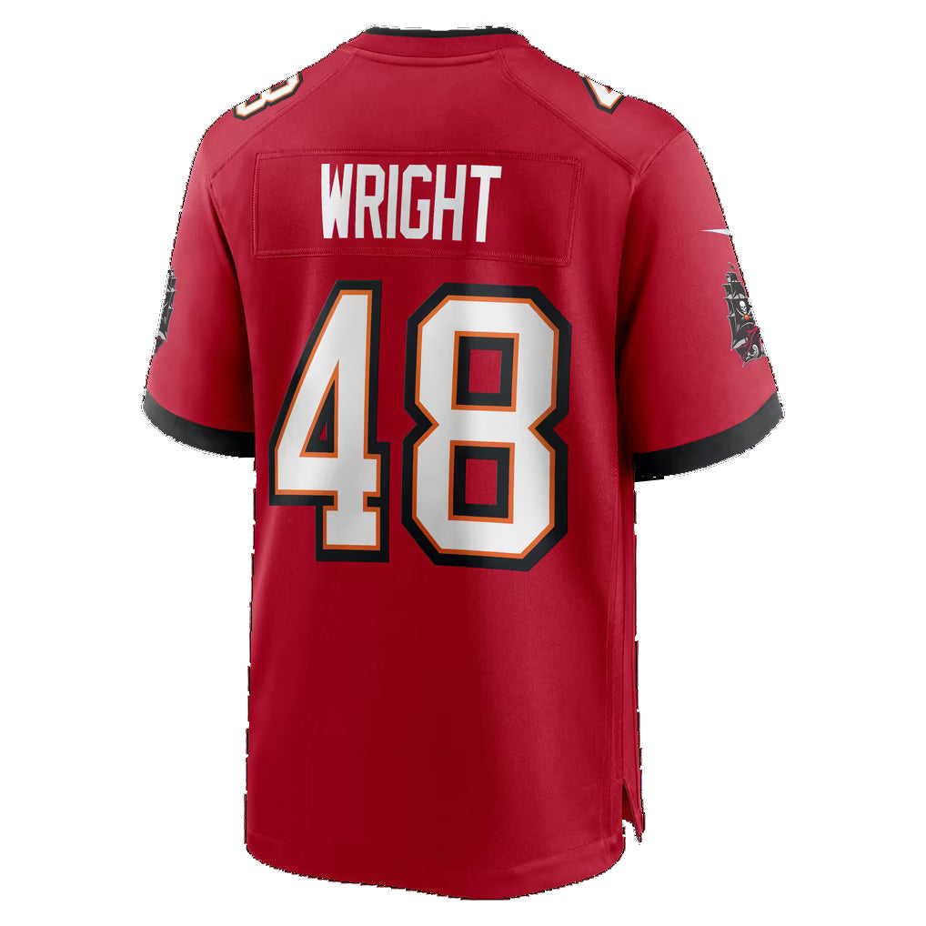 TB.Buccaneers #48 Javin Wright Red Team Game Football Jersey