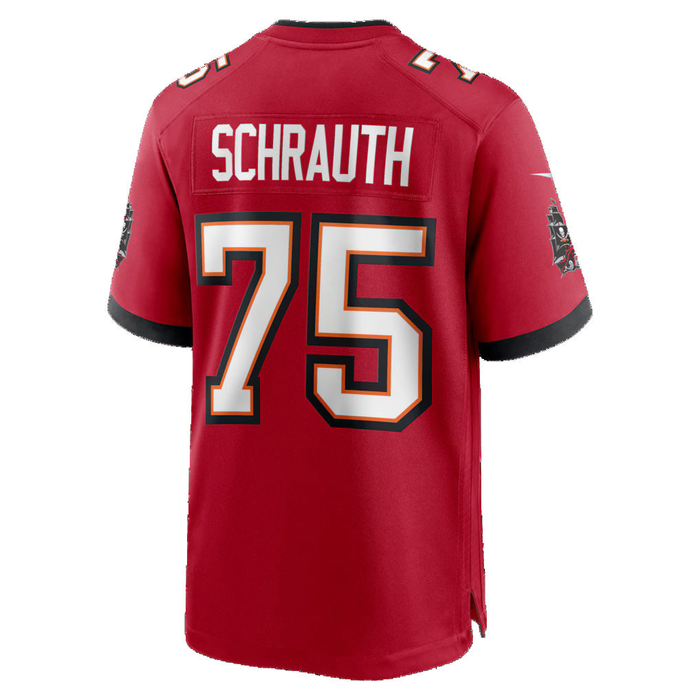 TB.Buccaneers #75 Billy Schrauth Red Team Game  American Football Jerseys