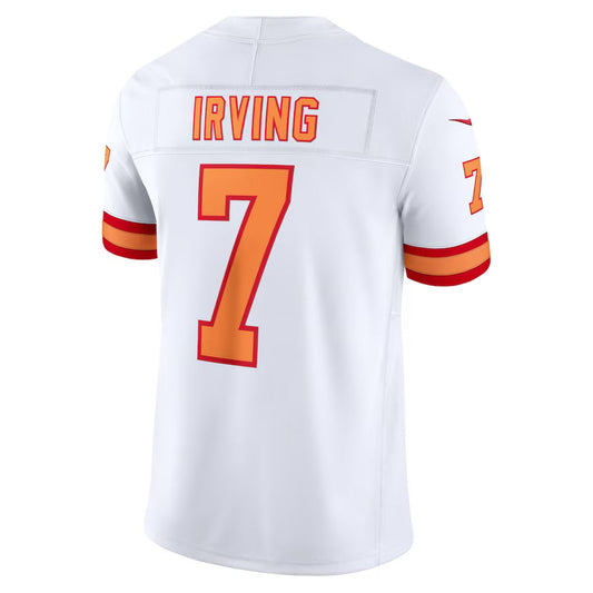 TB.Buccaneers #7 Bucky Irving '76 White Vapor F.U.S.E. Player Limited American Football Jerseys