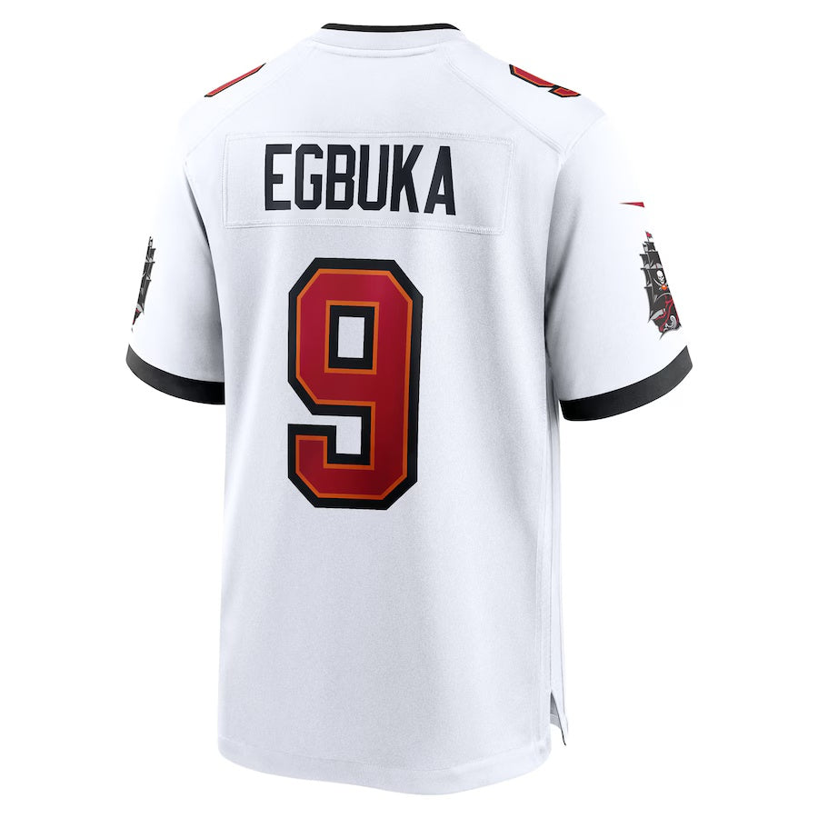 TB.Buccaneers #9 Emeka Egbuka White 50th Season Patch Game Stitched American Football Jerseys