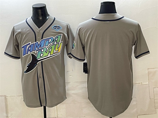 Tampa Bay Rays Blank Gray 2026 AL East Champions Patch Vapor Limited Stitched Baseball Jersey