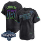 Tampa Bay Rays #13 Junior Caminero Charcoal 2026 AL East Champions Patch City Connect Limited Stitched Baseball Jersey