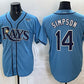 Tampa Bay Rays #14 Chandler Simpson Blue 2026 AL East Champions Patch Vapor Limited Stitched Baseball Jersey