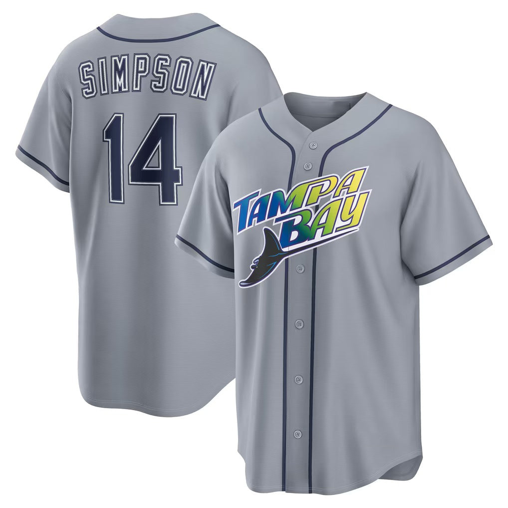 Tampa Bay Rays #14 Chandler Simpson Gray Road Stadium Baseball Jersey